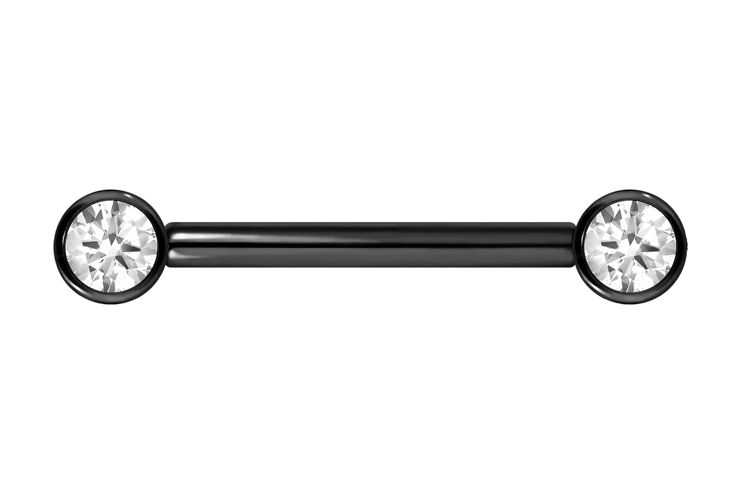 Titan Barbell Piercing mit Push Fit KRISTALL